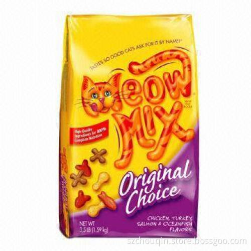 Pet Food Pouch with Tear Notch and Gusset, Stand Up and Moisture Proof, Long Shelf Time and Zipper